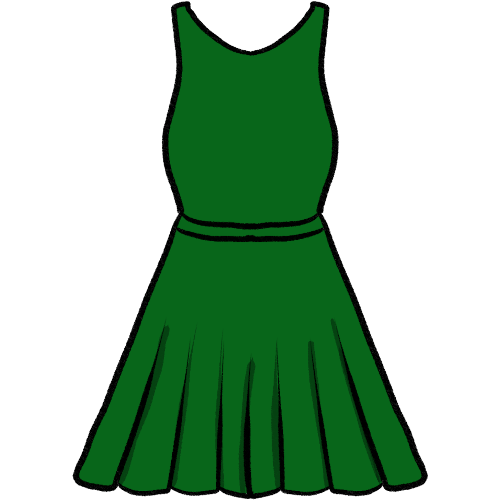A green dress.